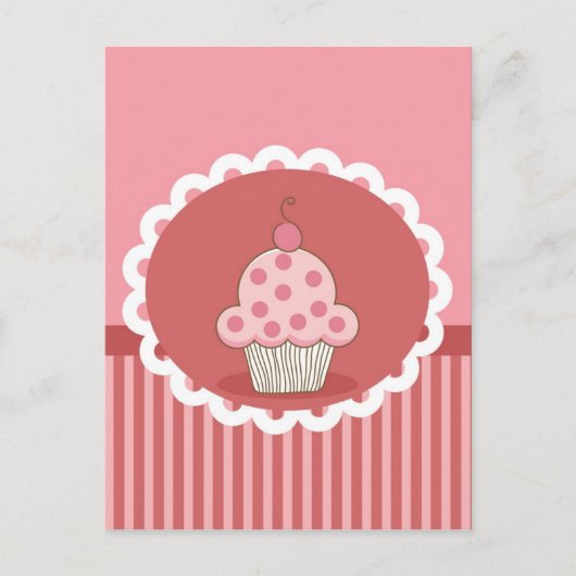 Carte Postale Design de cupcake rose (Devant)
