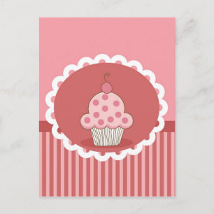 Carte Postale Design de cupcake rose