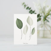 Carte postale design de feuilles contemporaines et (Debout devant)