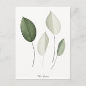 Carte postale design de feuilles contemporaines et (Devant)