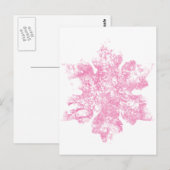 Carte Postale Design de flocon de neige rose givré (Devant / Derrière)