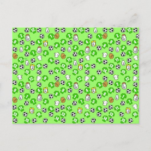 Carte Postale Design de football avec chemises vertes (Devant)