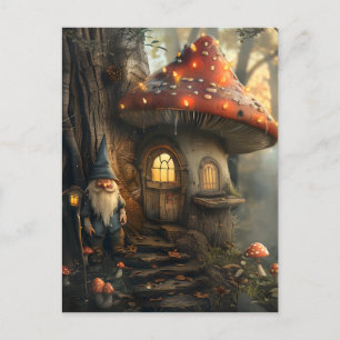 Carte Postale Design de gnome et de champignon