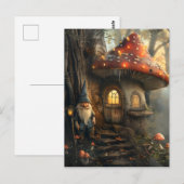 Carte Postale Design de gnome et de champignon (Devant / Derrière)
