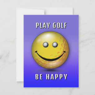 Carte Postale Design de golfeur heureux élégant minimaliste