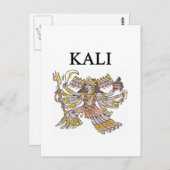 Carte Postale Design de kali HINDU (Devant / Derrière)