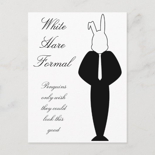 Carte Postale Design de lapin blanc (Devant)