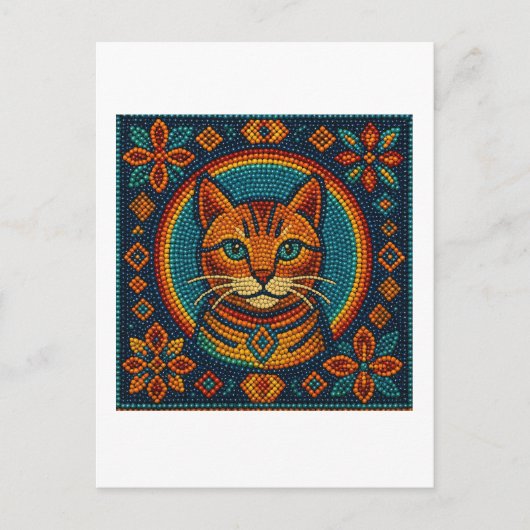 Carte Postale Design de look de chaton perlé (Devant)