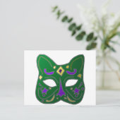 Carte Postale Design de masque vénitien vert (Debout devant)