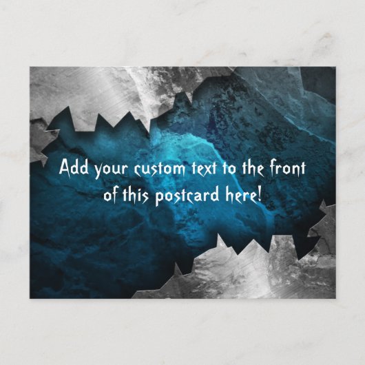 Carte Postale Design de métal/pierre bleu et argenté (Devant)