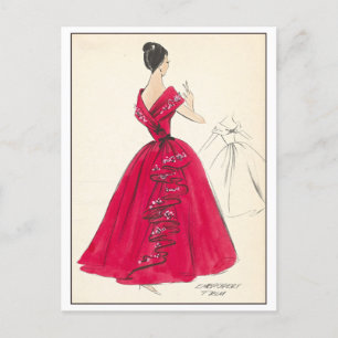 Carte Postale Design de mode vintage pour le gown du soir