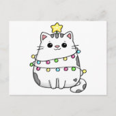 Carte Postale Design de Noël de chat mignon (Devant)
