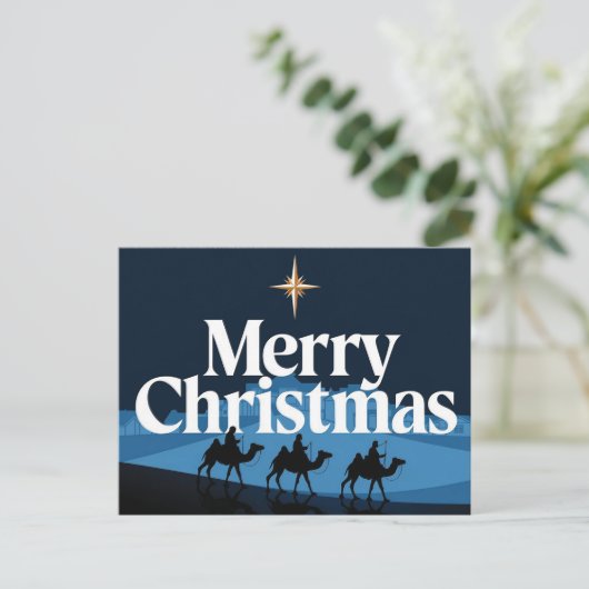 Carte Postale Design de Noël élégant - L'étoile de Bethléem (Debout devant)