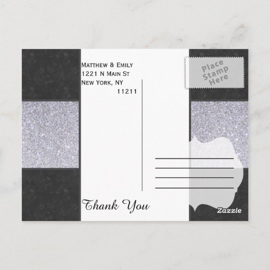 Carte Postale Design de panneau de Parties scintillant en marbre (Dos)