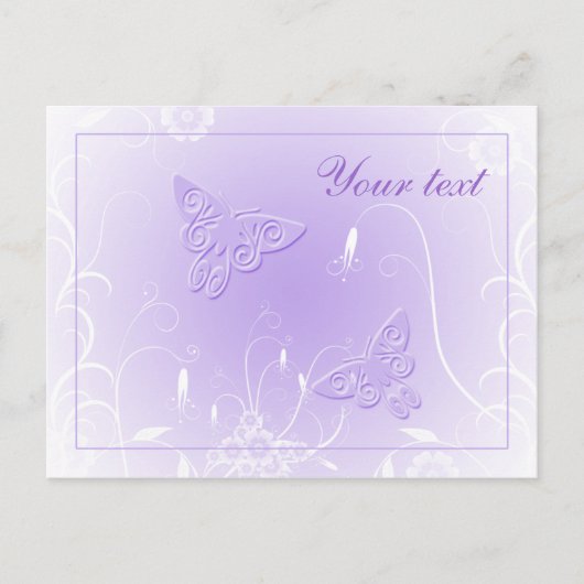 Carte Postale Design de papillon pastel doux (Devant)