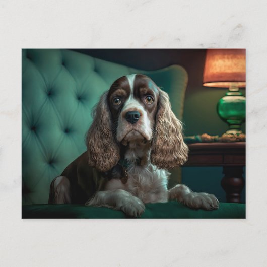 Carte Postale Design de portrait classique de Cocker Spaniel élé (Devant)