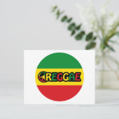 Carte Postale Design de reggae avec couleurs de drapeau reggae (Debout devant)