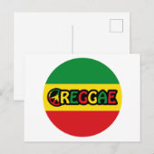 Carte Postale Design de reggae avec couleurs de drapeau reggae (Devant / Derrière)