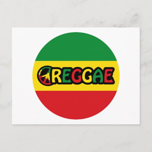 Carte Postale Design de reggae avec couleurs de drapeau reggae (Devant)