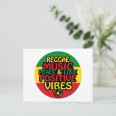 Carte Postale Design de reggae avec des citations positives et d (Debout devant)