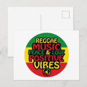 Carte Postale Design de reggae avec des citations positives et d (Devant / Derrière)