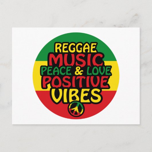 Carte Postale Design de reggae avec des citations positives et d (Devant)