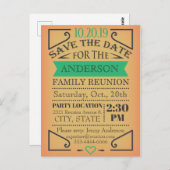 Carte Postale Design de réunion, style poster vintage. (Devant / Derrière)