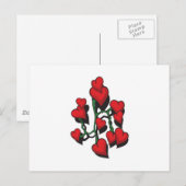 Carte Postale Design de tatouage au coeur rouge (Devant / Derrière)