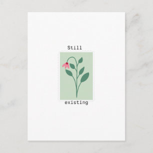 Carte Postale Design de timbre floral minimaliste toujours exist