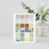 Carte postale Design de tissu chinois Vintage géom (Debout devant)