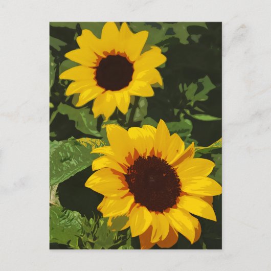 Carte postale design de tournesol jaune (Devant)