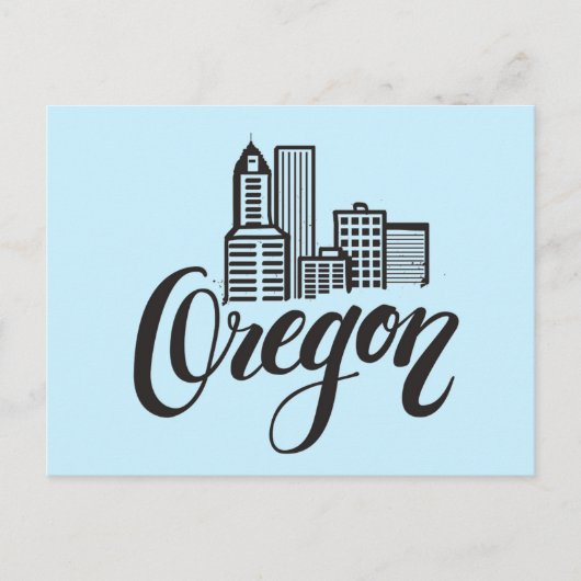 Carte Postale Design de typographie de l'Oregon (Devant)
