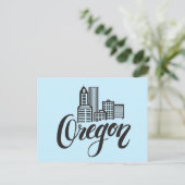 Carte Postale Design de typographie de l'Oregon (Debout devant)