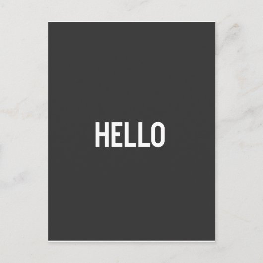 Carte Postale Design de typographie en noir et blanc - HELLO (Devant)
