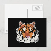 Carte Postale design de visage de tigre cool (Devant / Derrière)