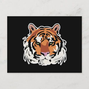Carte Postale design de visage de tigre cool