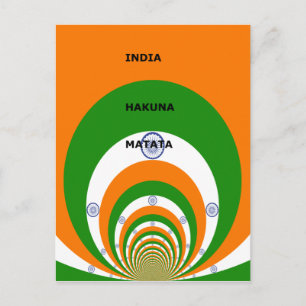 Carte Postale Design des couleurs du drapeau national indien. Ha