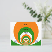 Carte Postale Design des couleurs du drapeau national indien. Ha (Debout devant)