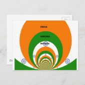 Carte Postale Design des couleurs du drapeau national indien. Ha (Devant / Derrière)