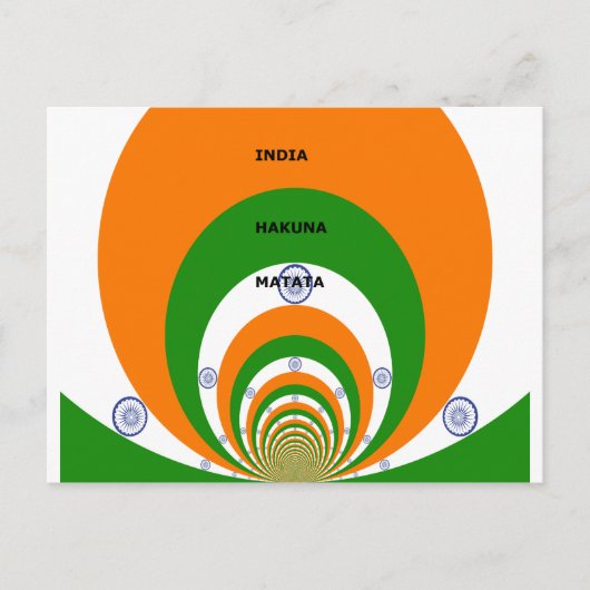 Carte Postale Design des couleurs du drapeau national indien. Ha (Devant)