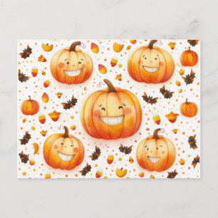 Carte Postale Design d'illustration citrouille d'Halloween