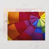 Carte Postale Design d'intérieur d'une montgolfière gonflée (Devant / Derrière)