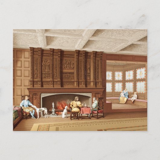 Carte Postale Design d'intérieur Elizabethan Cheminée Vintage 18 (Devant)