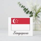 Carte Postale Design du drapeau de Singapour (Debout devant)
