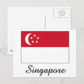 Carte Postale Design du drapeau de Singapour (Devant / Derrière)