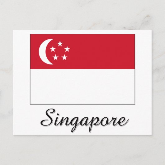 Carte Postale Design du drapeau de Singapour (Devant)