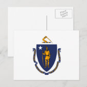 Carte Postale Design du drapeau d'État du Massachusetts (Devant / Derrière)
