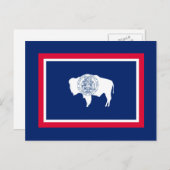 Carte Postale Design du drapeau d'état du Wyoming (Devant / Derrière)