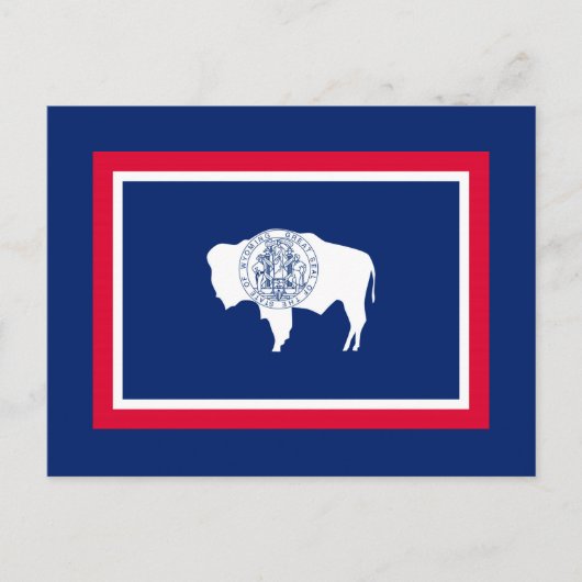 Carte Postale Design du drapeau d'état du Wyoming (Devant)