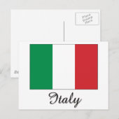 Carte Postale Design du drapeau italien (Devant / Derrière)